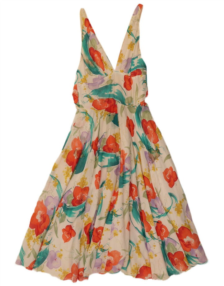 Vintage Womens Sundress IT 42 Medium Multicoloured Floral Cotton