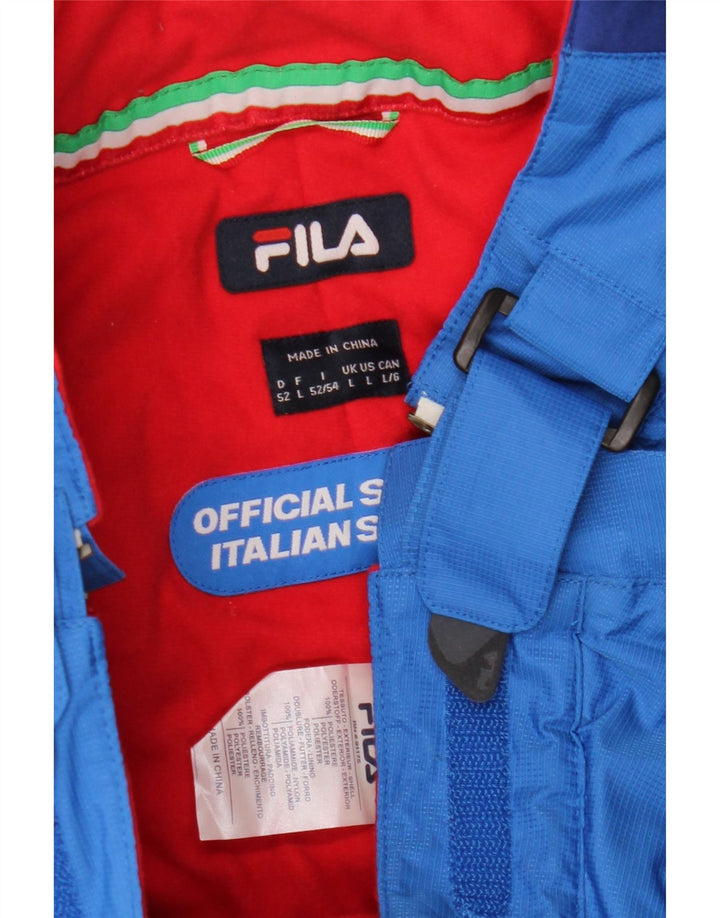 Fila Mens Graphic Dungarees Ski Trousers Large  Blue Colourblock Polyester