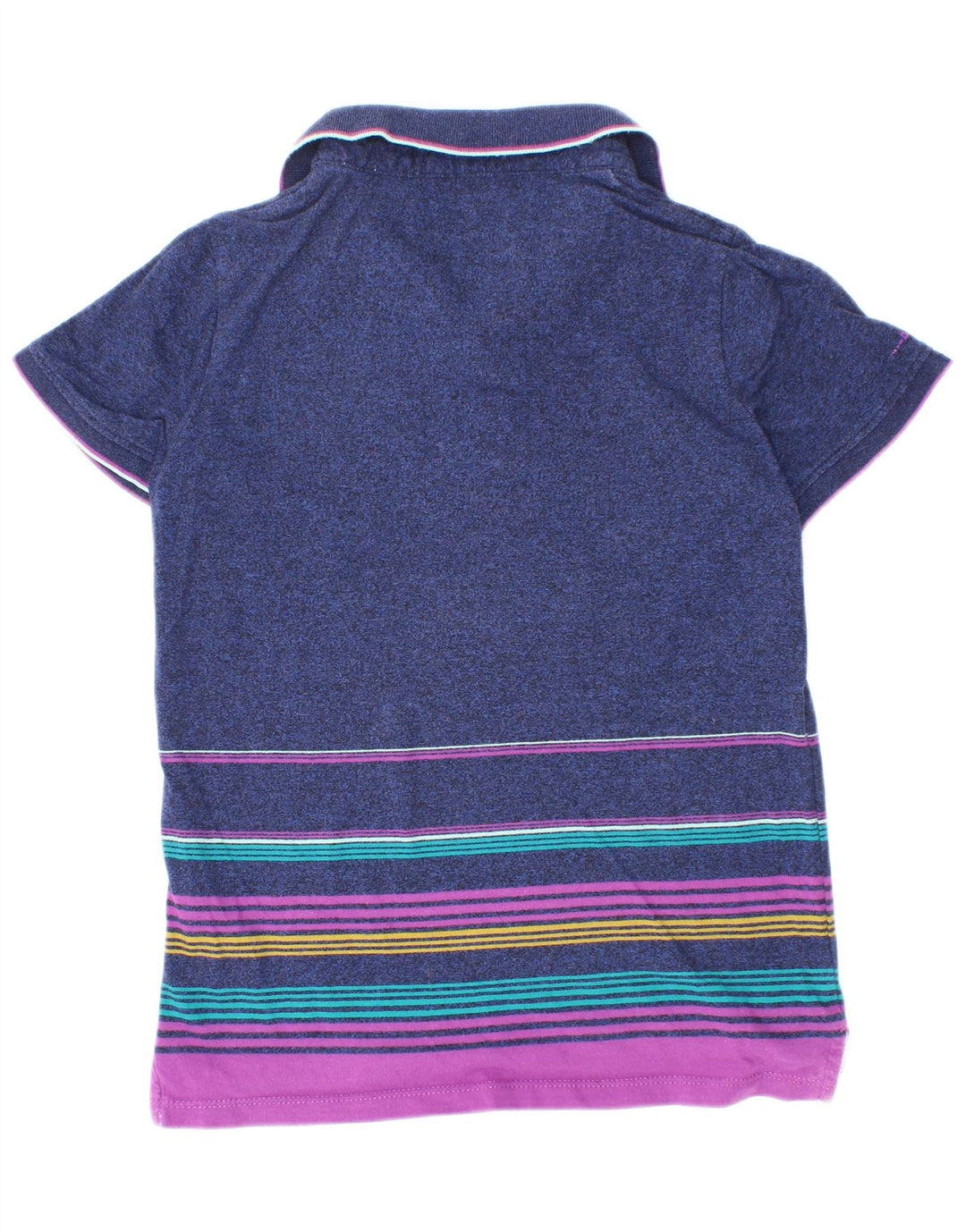 Ted Baker Boys Polo Shirt 7-8 Years Navy Blue Striped Cotton