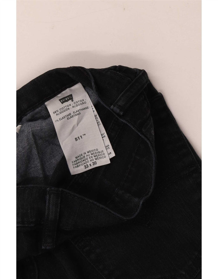 Levi's Mens Slim Jeans W33 L30 Black Cotton