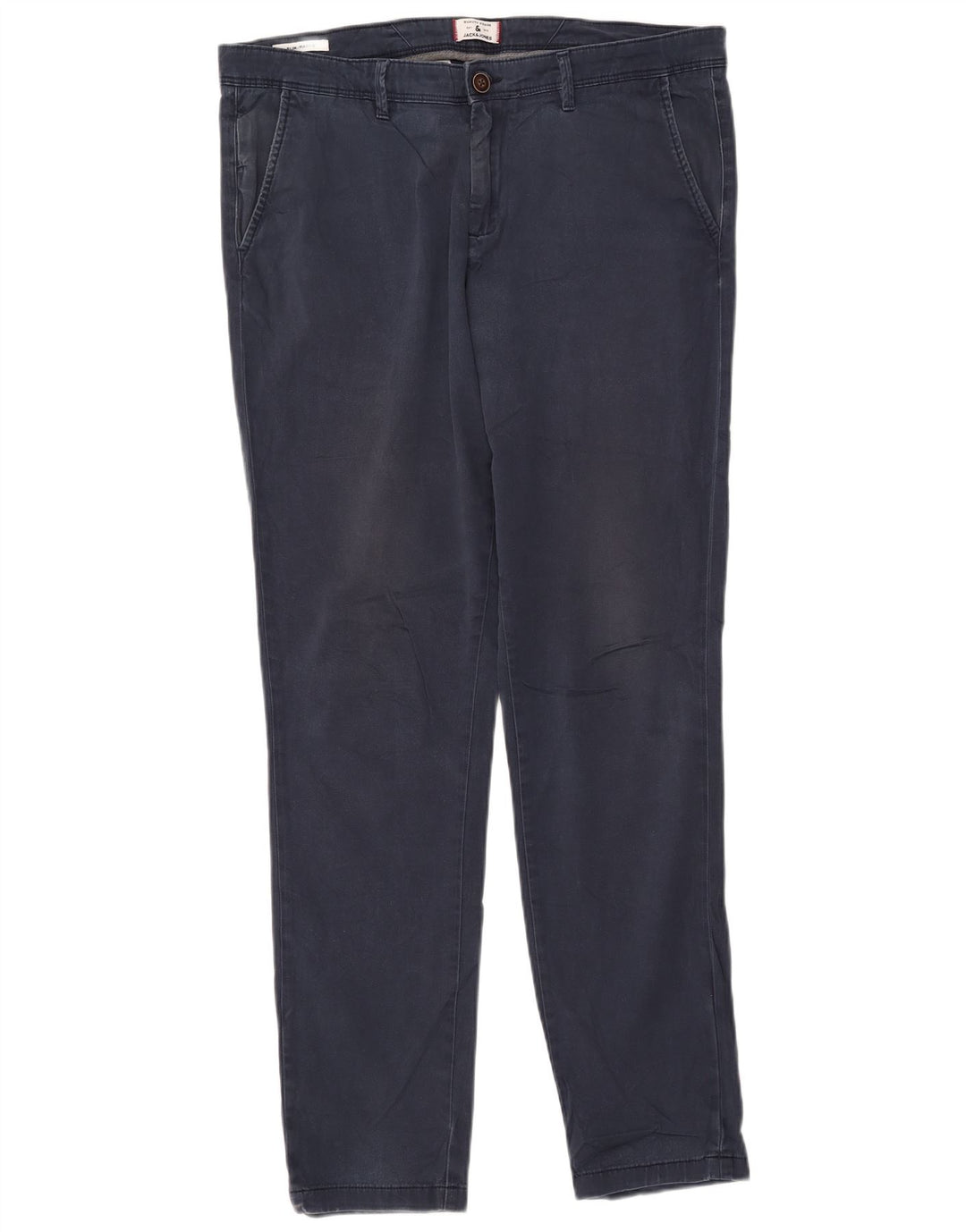 JACK & JONES Mens Marco Slim Chino Trousers W36 L34 Navy Blue