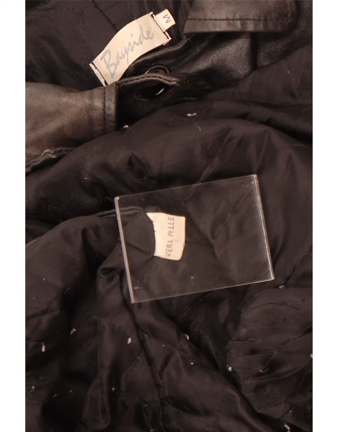 Bayside Womens Leather Coat UK 12 Medium Black Leather