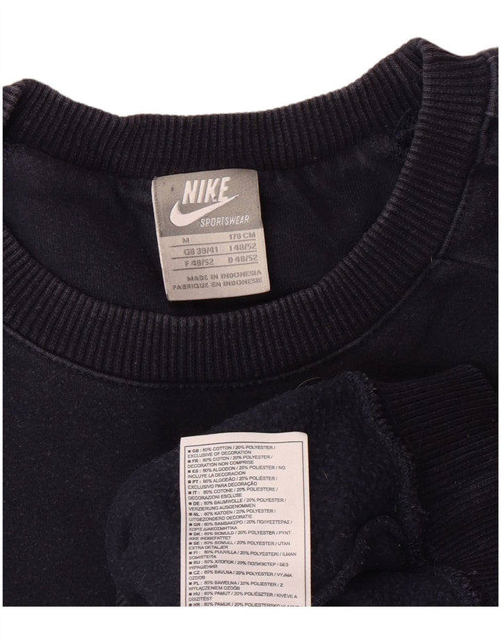 NIKE Mens Graphic Sweatshirt Jumper UK 39/41 Medium Navy Blue Cotton