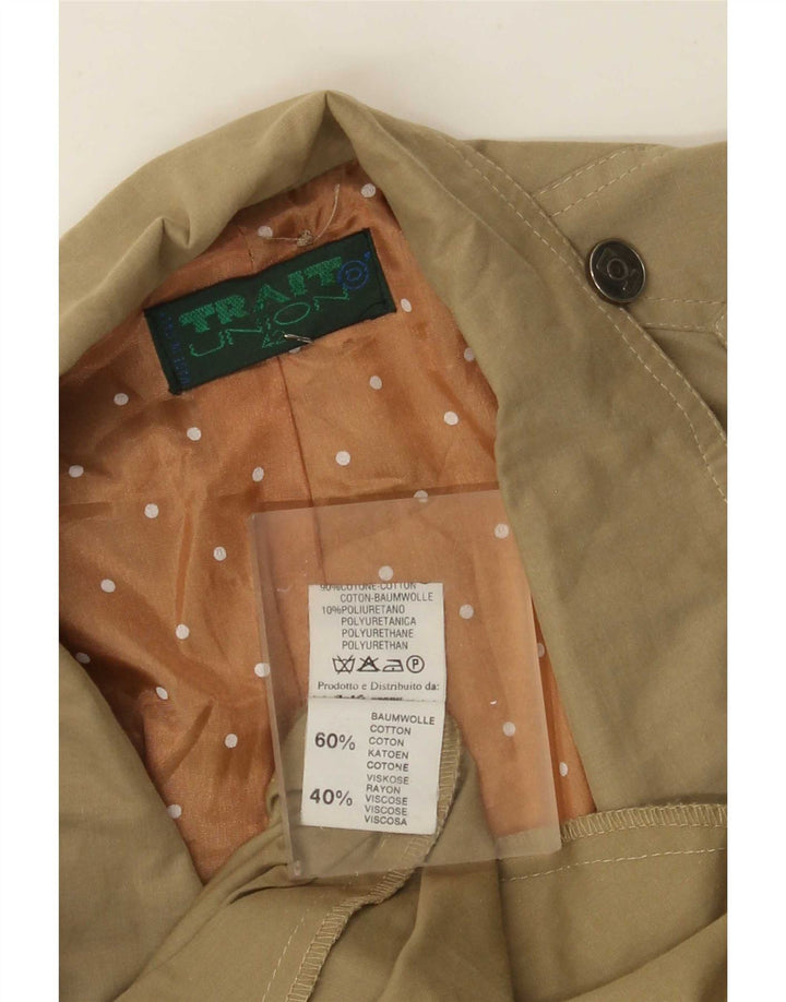 Vintage Womens Loose Fit Trench Coat IT 42 Medium Khaki Cotton