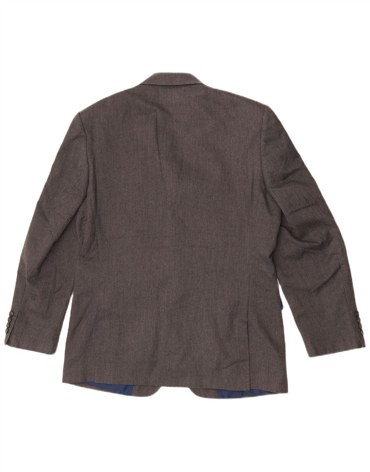 Marks & Spencer Mens 2 Button Blazer Jacket UK 42 Large Grey Polyester