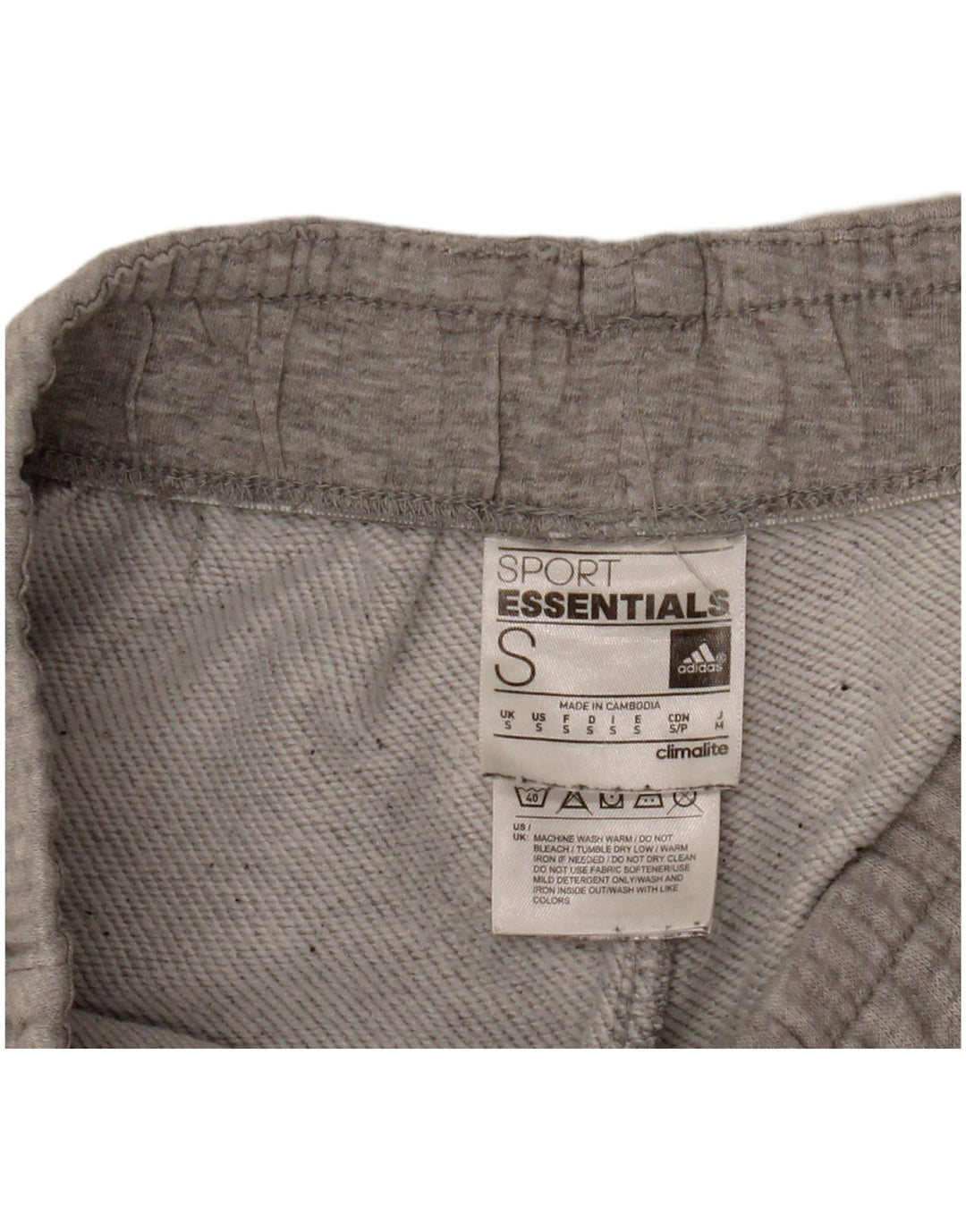 Adidas Mens Climalite Sport Shorts Small  Grey Cotton