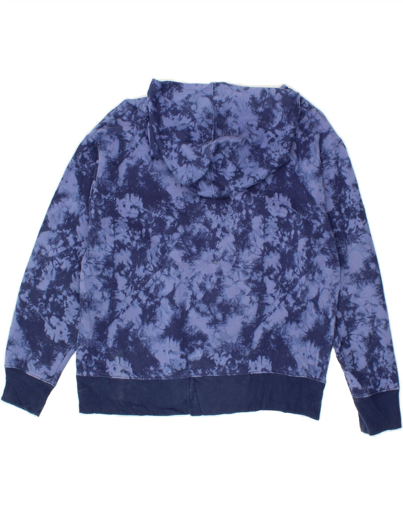 CHAMPION Womens Graphic Hoodie Jumper UK 14 Medium Blue Tie Dye Cotton Vintage Champion and Second-Hand Champion from Messina Hembry 