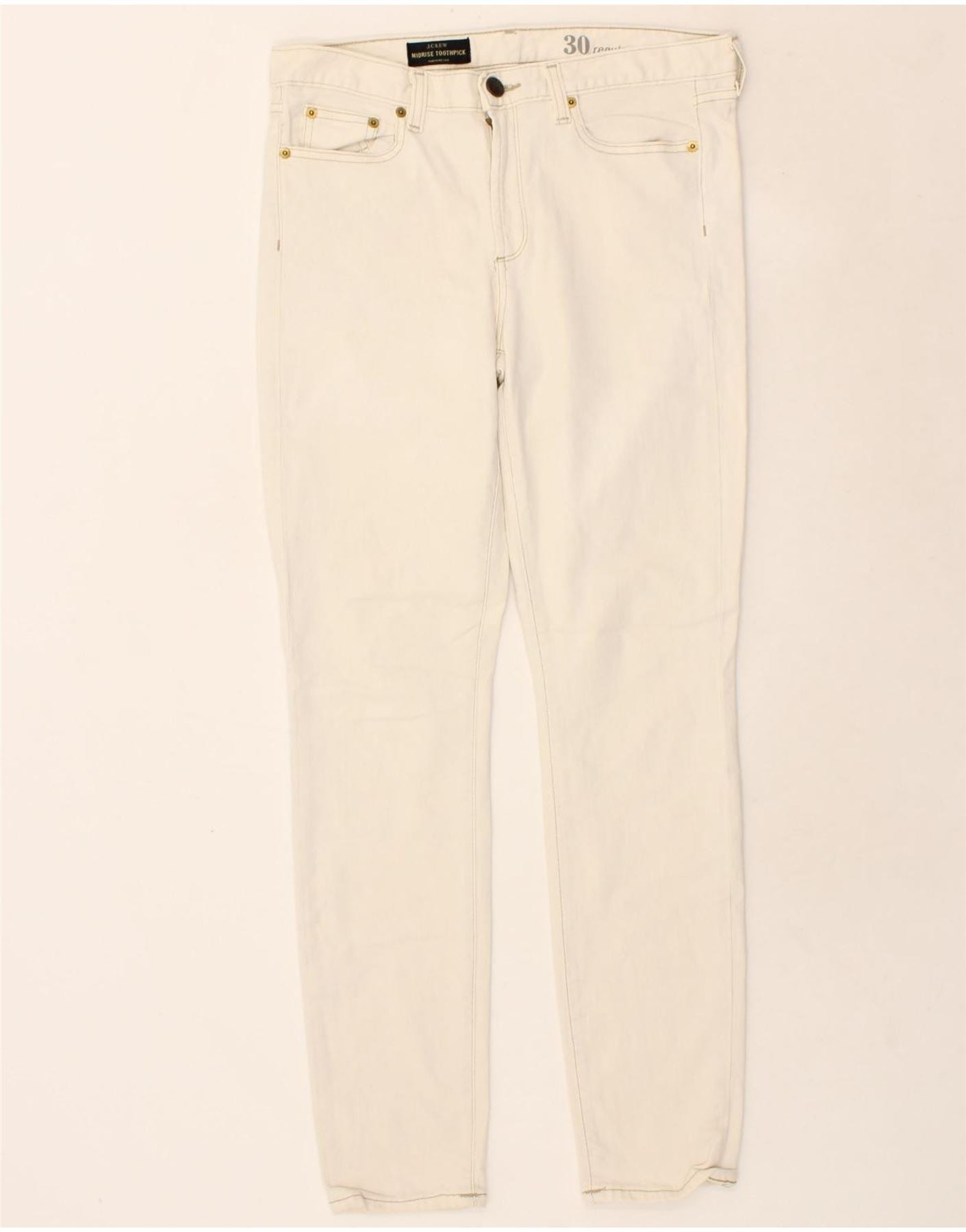 CREW Womens Toothpick Regular Mid Rise Skinny Jeans W30 L30 Off