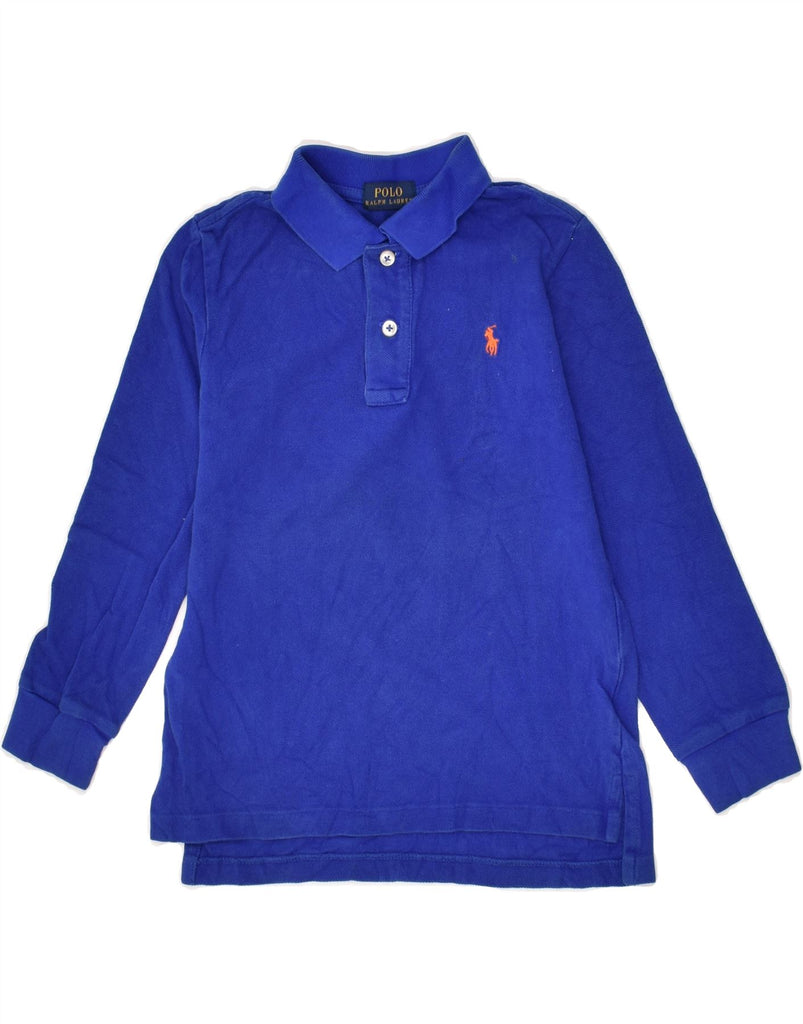 POLO RALPH LAUREN Boys Long Sleeve Polo Shirt 4-5 Years Blue Cotton | Vintage Polo Ralph Lauren | Thrift | Second-Hand Polo Ralph Lauren | Used Clothing | Messina Hembry 