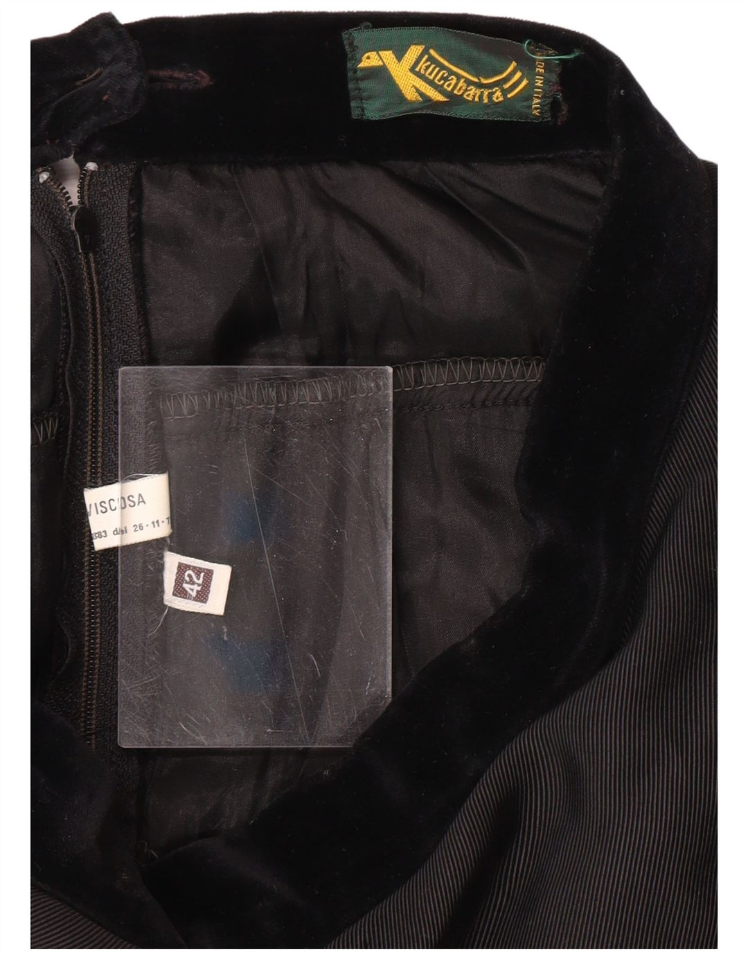 VINTAGE Womens High Waist Tiered Skirt IT 42 Medium W26  Black Viscose