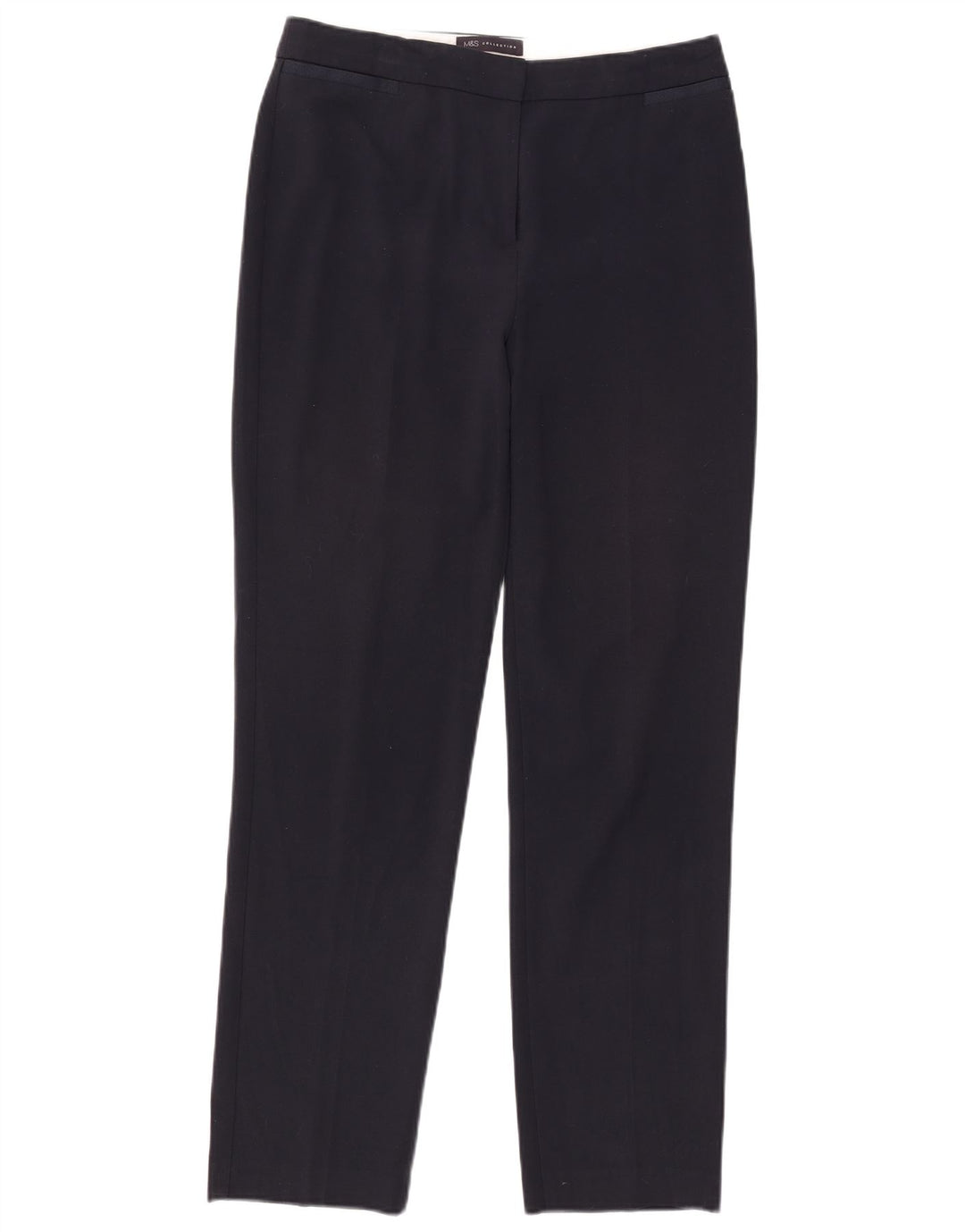Marks & Spencer Womens Slim Suit Trousers UK 12 Medium W32 L31 Navy Blue