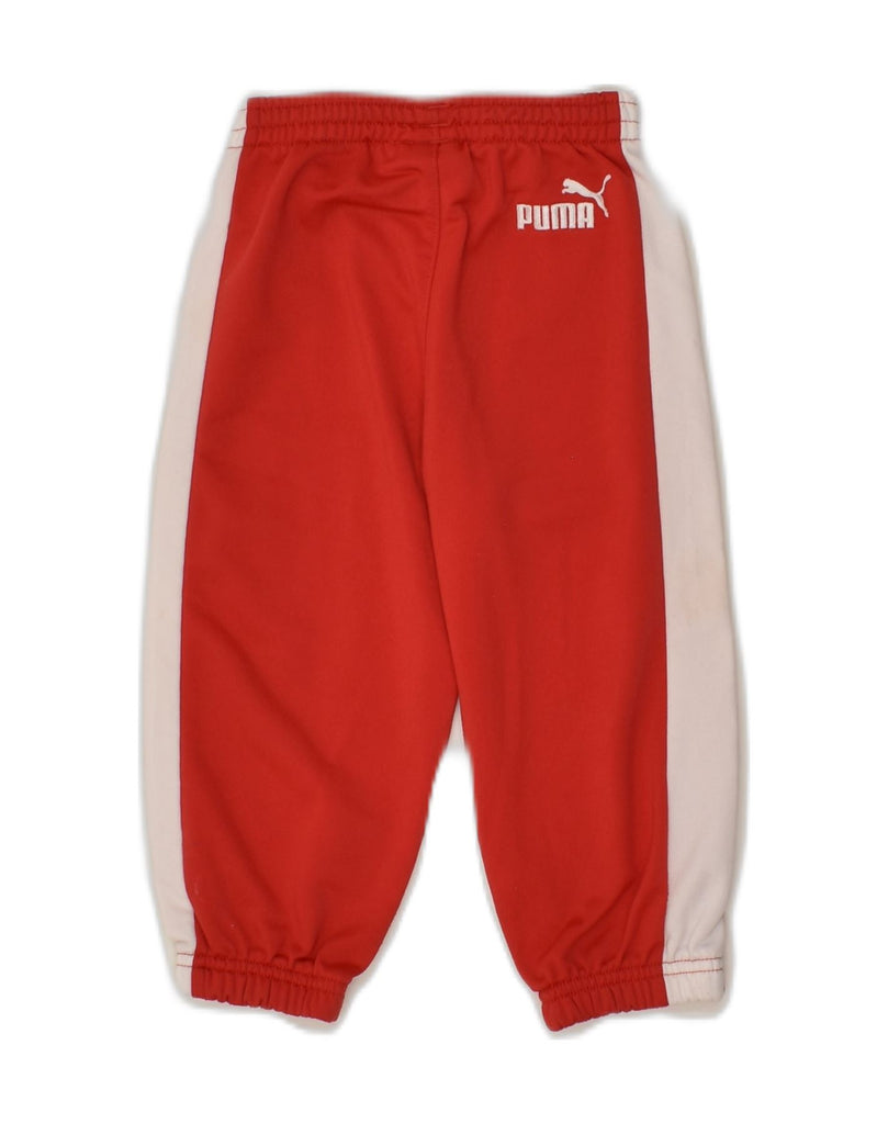 PUMA Baby Boys Tracksuit Trousers 12-18 Months Red Colourblock Polyester | Vintage Puma | Thrift | Second-Hand Puma | Used Clothing | Messina Hembry 