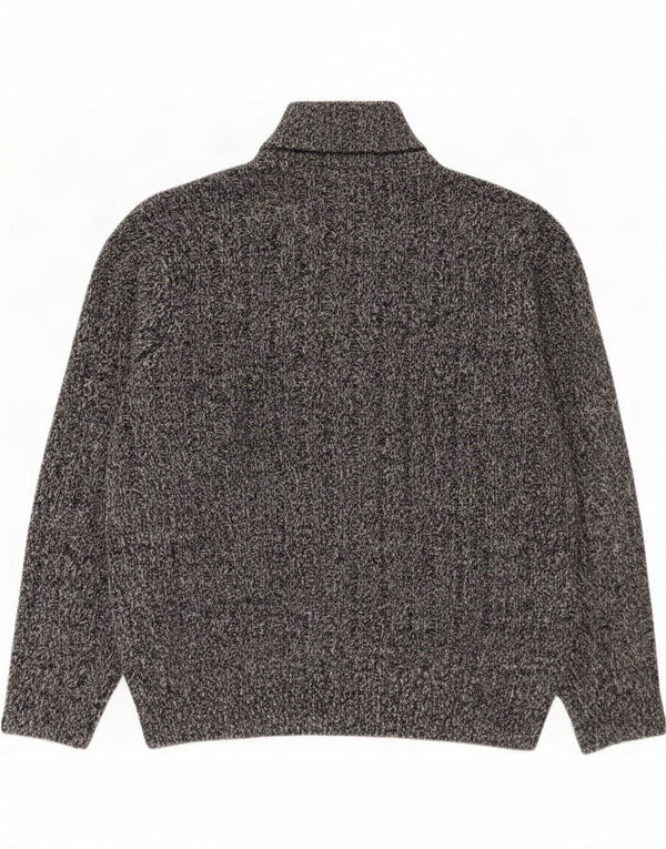 Marks & Spencer Mens Zip Neck Jumper Sweater 2XL Blue Flecked Acrylic