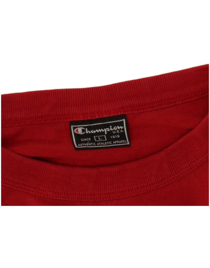 Champion Mens Graphic Top Long Sleeve Large Red