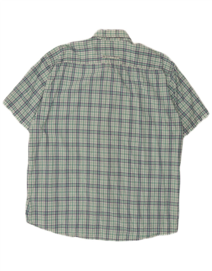 Camel Active Mens Short Sleeve Regular Fit Shirt 2XL Green Check Cotton
