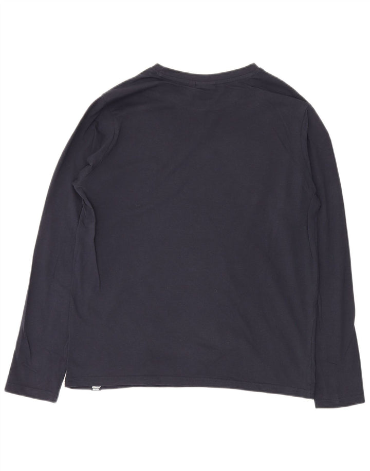 Ellesse Mens Top Long Sleeve Medium Navy Blue Cotton