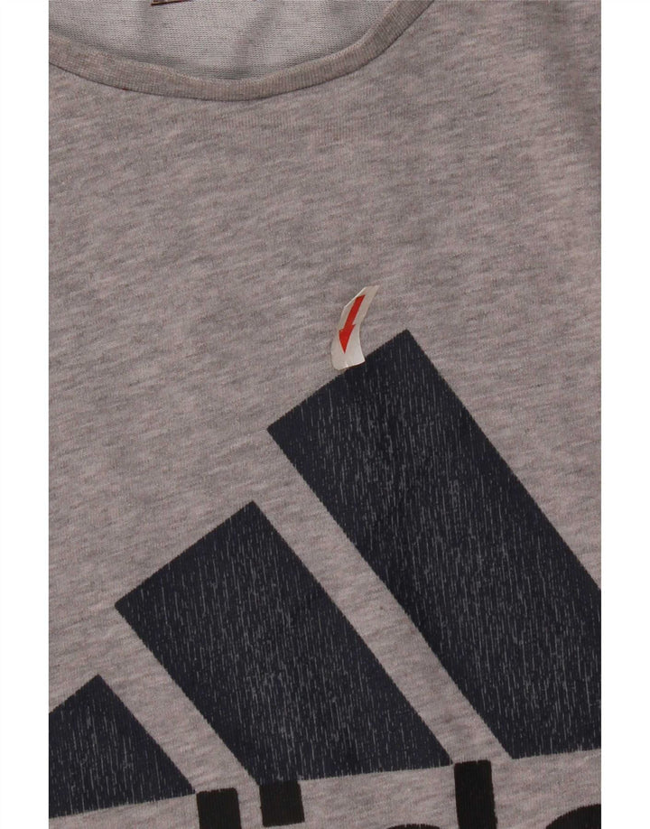 Adidas Mens Graphic T-Shirt Top 2XL Grey Cotton