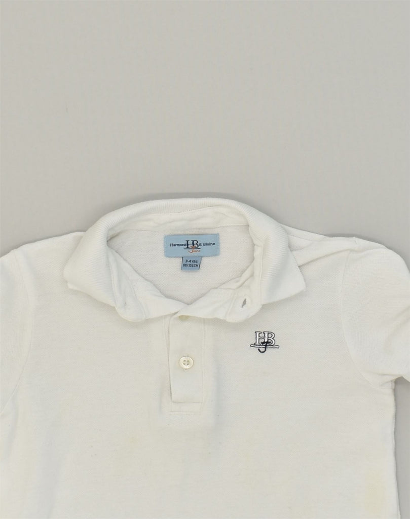 HARMONT & BLAINE Boys Long Sleeve Polo Shirt 3-4 Years White Cotton | Vintage Harmont & Blaine | Thrift | Second-Hand Harmont & Blaine | Used Clothing | Messina Hembry 