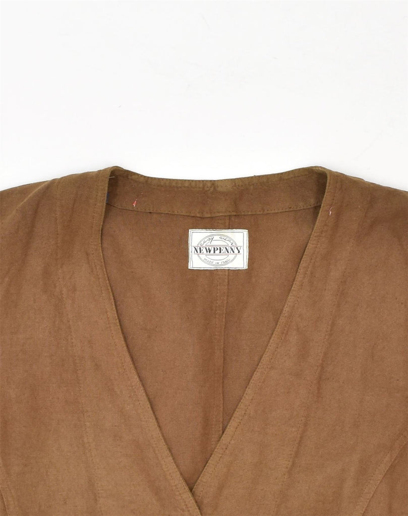 NEW PENNY Womens 2 Button Short Sleeve Blazer Jacket UK 14 Large Brown | Vintage | Thrift | Second-Hand | Used Clothing | Messina Hembry 