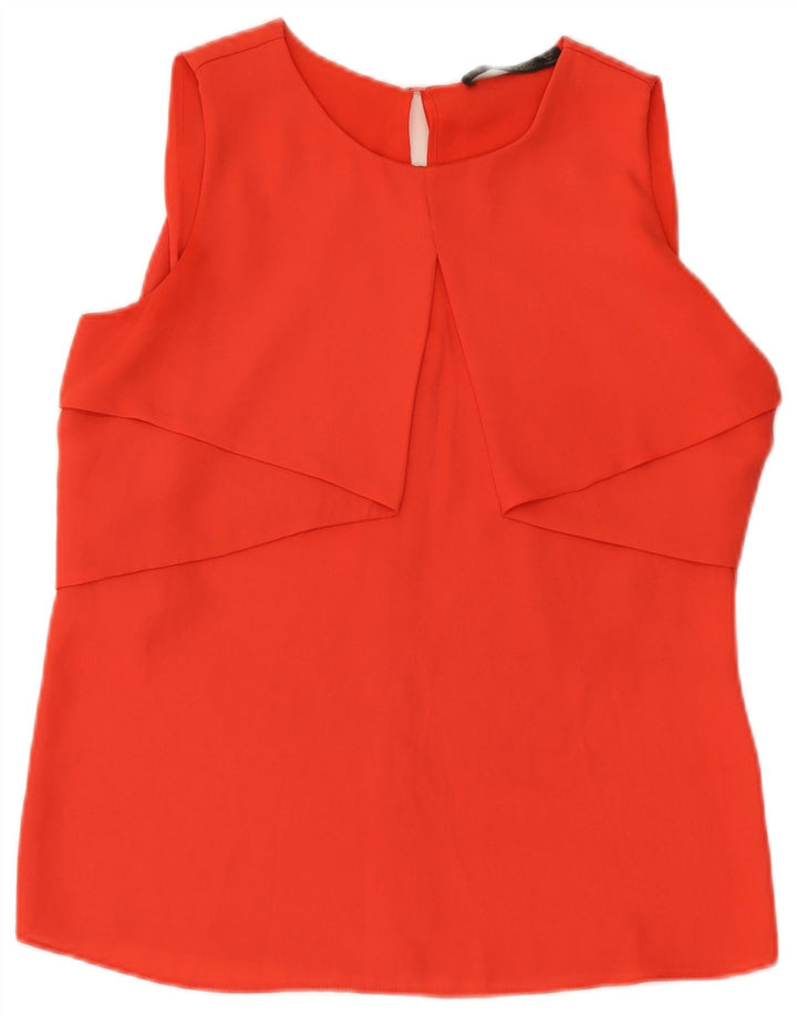 Zara Womens Sleeveless Blouse Top UK 12 Medium Orange