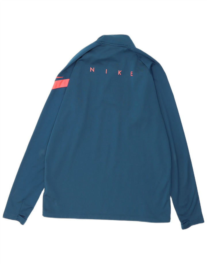 NIKE Mens Dri Fit Graphic Zip Neck Pullover Tracksuit Top Medium Blue