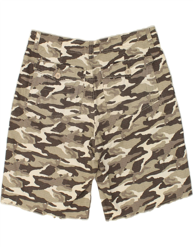 IDENTIC Mens Casual Shorts EU 50 Large W36 Grey Camouflage Cotton | Vintage Identic | Thrift | Second-Hand Identic | Used Clothing | Messina Hembry 