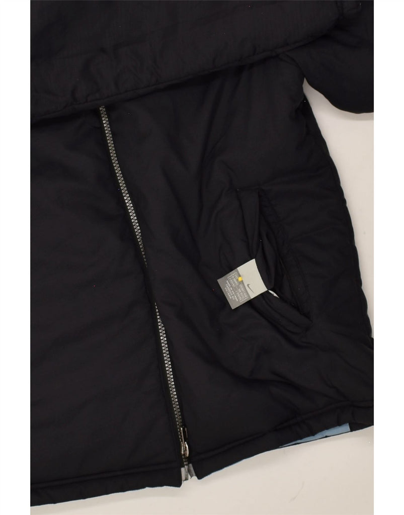 NIKE Womens Hooded Reversible Jacket UK 10/12 Medium Blue Colourblock | Vintage Nike | Thrift | Second-Hand Nike | Used Clothing | Messina Hembry 