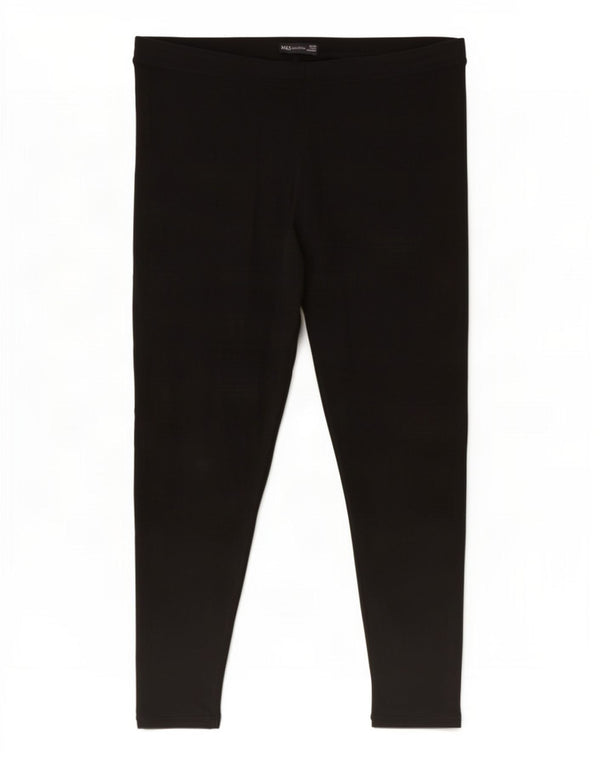 Marks & Spencer Womens Leggings UK 20 2XL Black Cotton