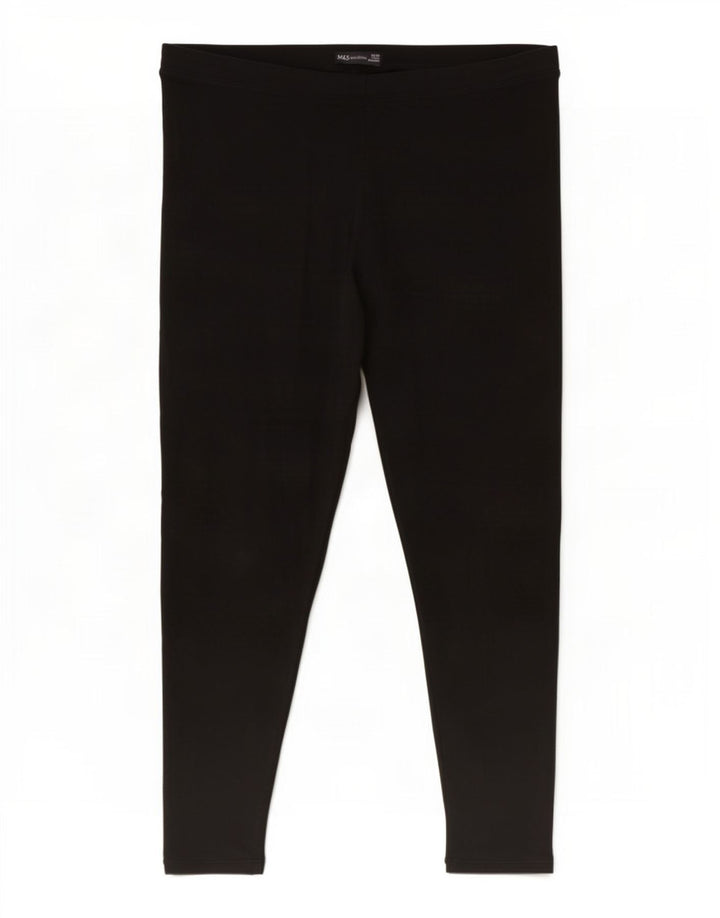 Marks & Spencer Womens Leggings UK 20 2XL Black Cotton