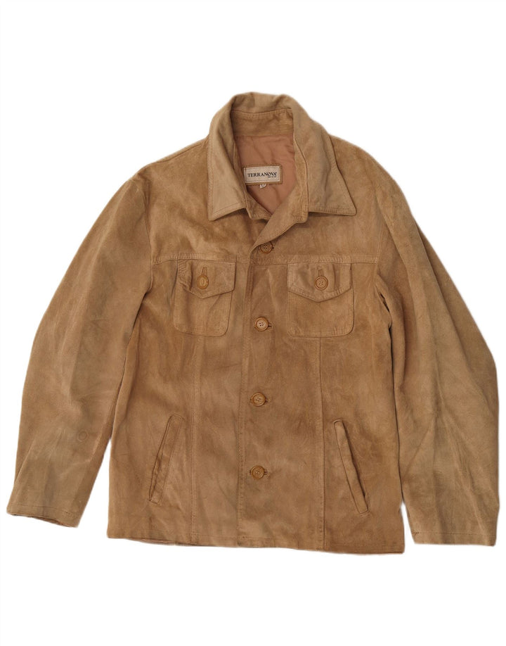 Terranova Mens Suede Jacket UK 38 Medium Beige