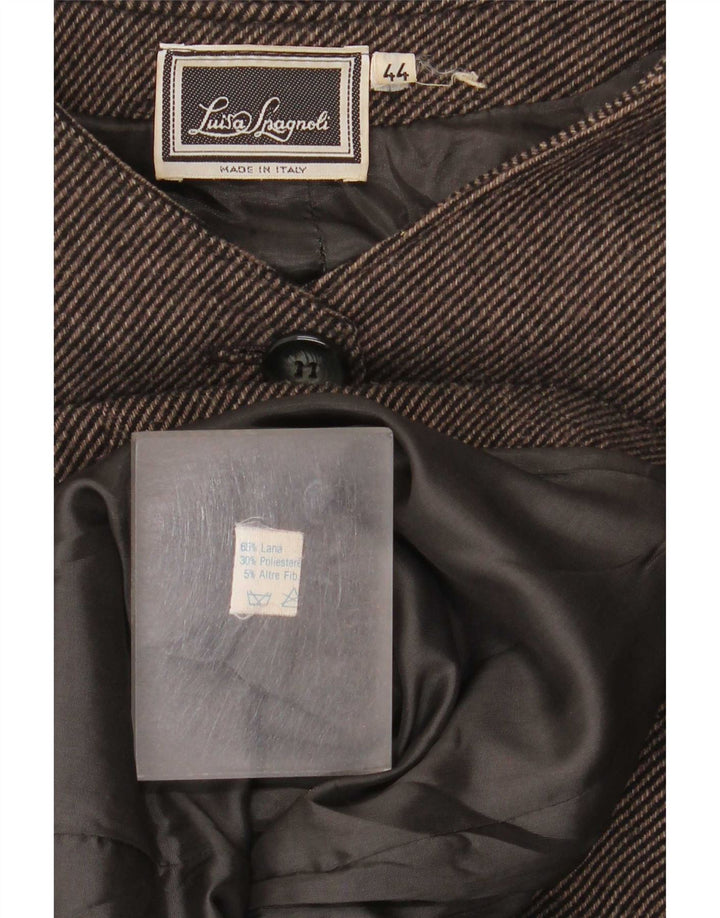 Luisa Spagnoli Womens 2 Button Blazer Jacket IT 44 Medium Brown Pinstripe