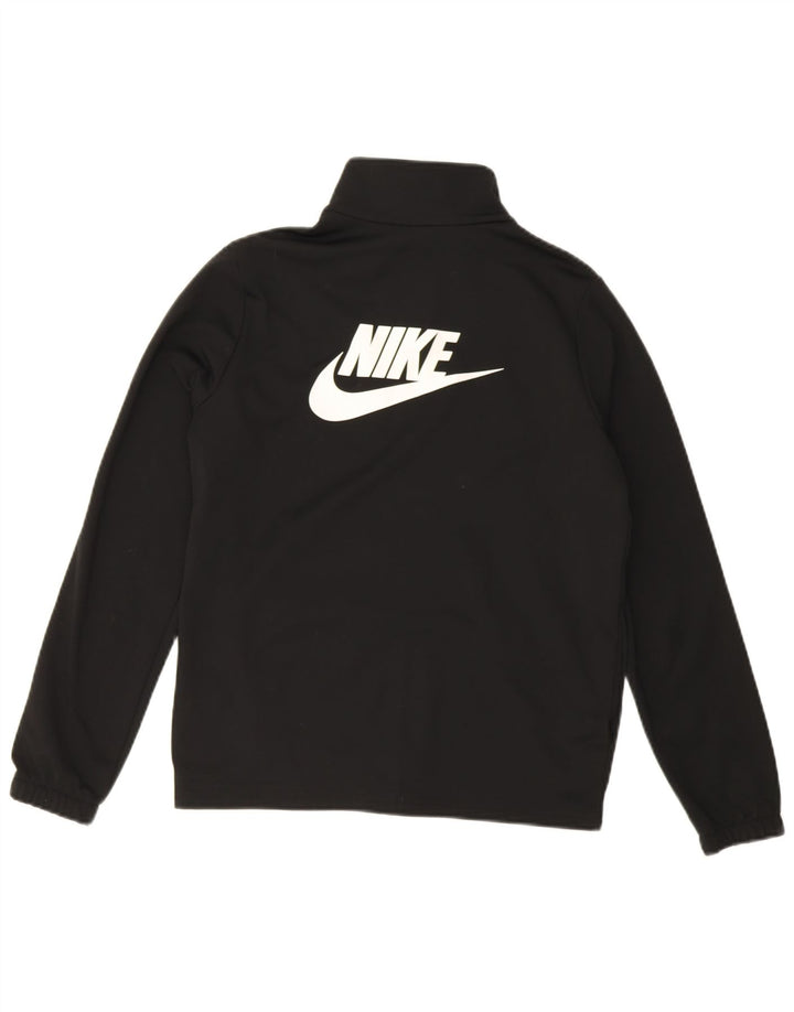Nike Boys Graphic Tracksuit Top Jacket 13-14 Years XL Black Polyester