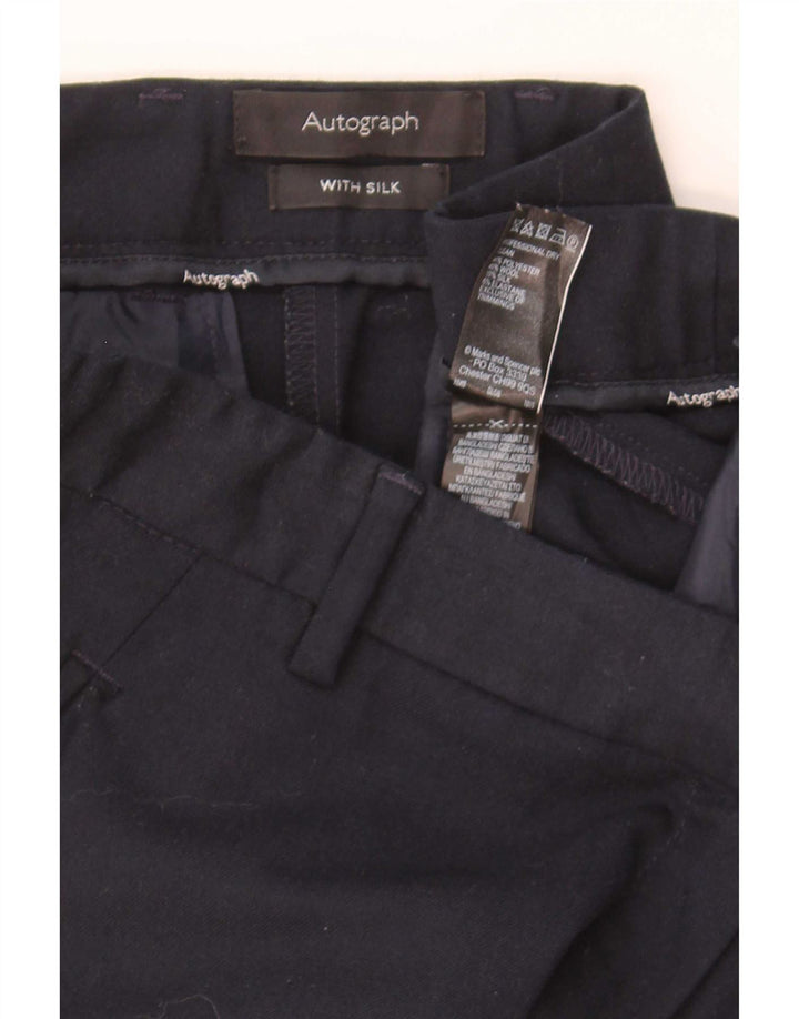 Marks & Spencer Womens Suit Trousers UK 10 Small W30 L29 Navy Blue