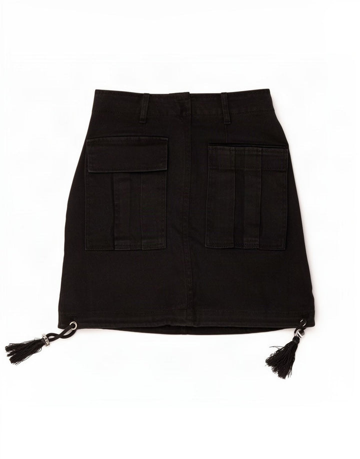 Zara Womens Mini Denim Skirt XS W24 Black