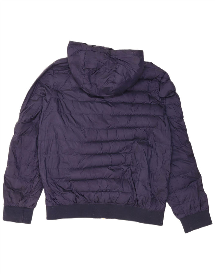 Ellesse Mens Hooded Padded Jacket UK 40 Large Navy Blue Nylon