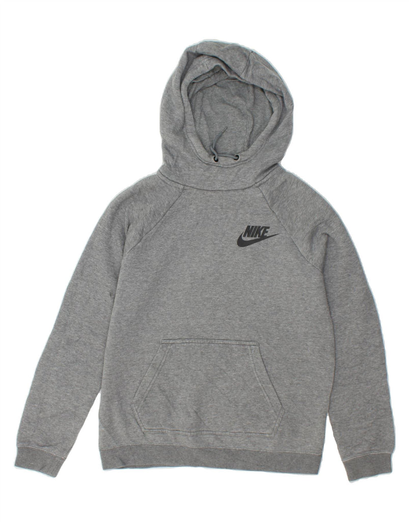 NIKE Mens Graphic Hoodie Jumper Small Grey Cotton | Vintage Nike | Thrift | Second-Hand Nike | Used Clothing | Messina Hembry 