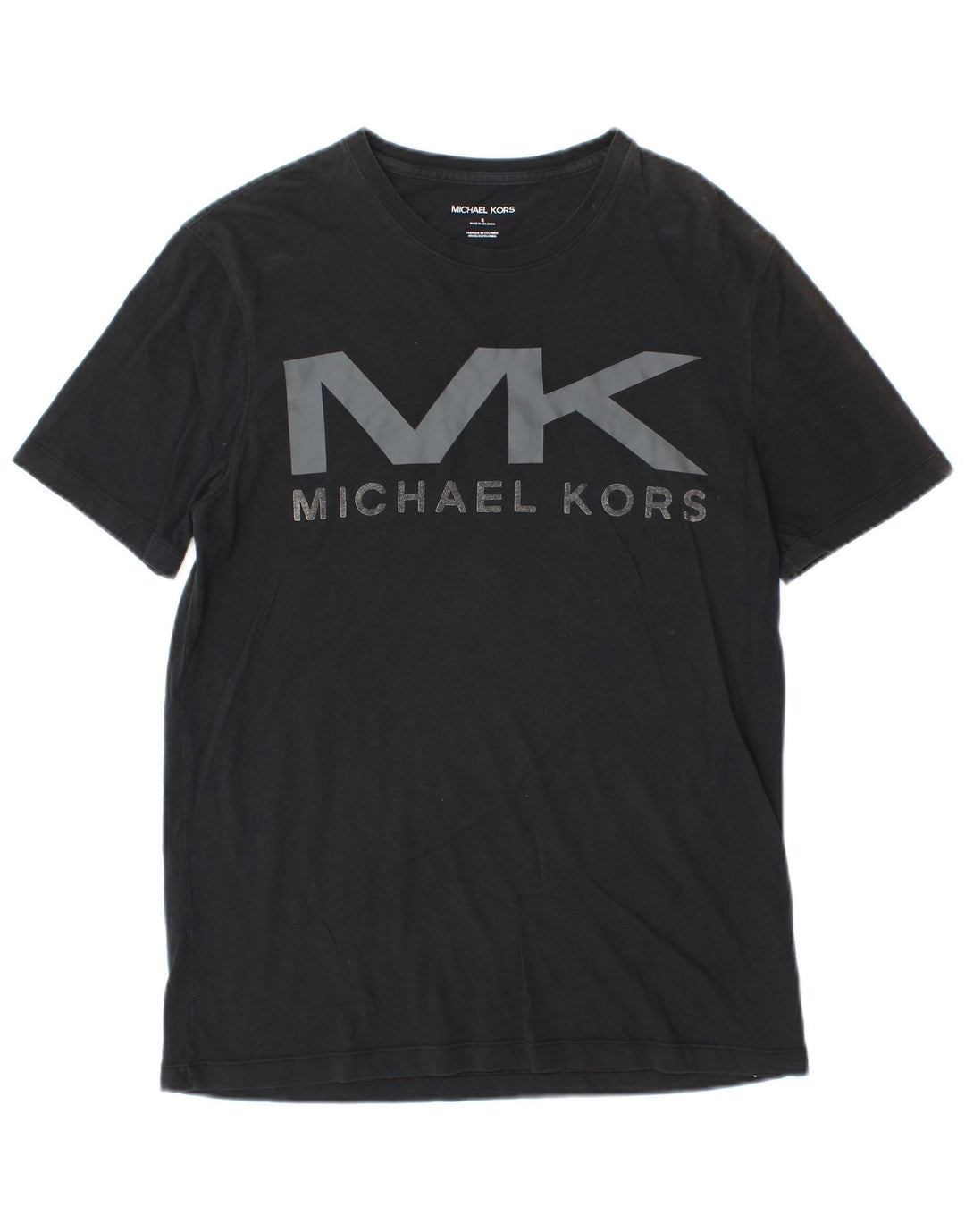 MICHAEL KORS Mens Graphic T-Shirt Top Small Black Cotton