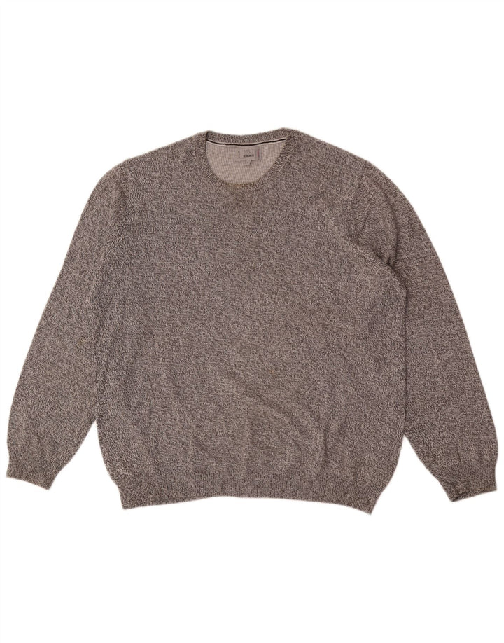 Marks & Spencer Mens Crew Neck Jumper Sweater Large Grey Flecked