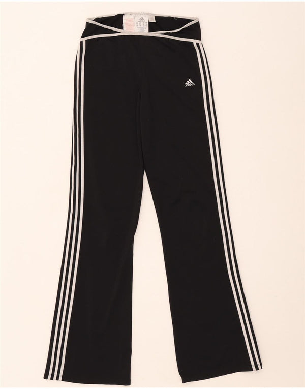 Adidas Girls Flare Tracksuit Trousers 13-14 Years  Black Polyester