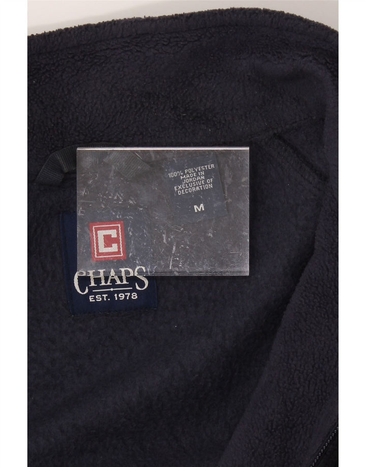 CHAPS Mens Fleece Jacket UK 38 Medium Navy Blue Colourblock Polyester Vintage Chaps and Second-Hand Chaps from Messina Hembry 