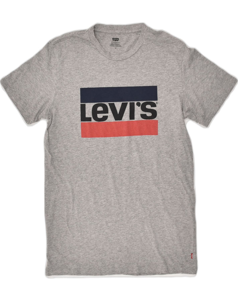 LEVI'S Mens Graphic T-Shirt Top Medium Grey Cotton | Vintage Levi's | Thrift | Second-Hand Levi's | Used Clothing | Messina Hembry 