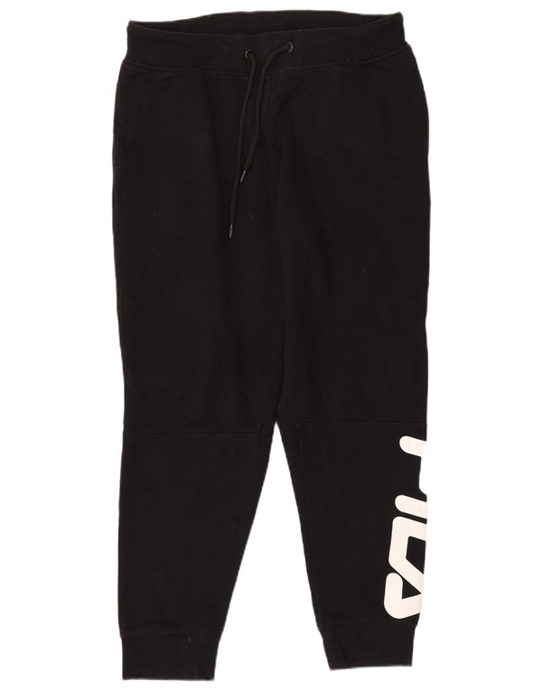 Fila Mens Graphic Tracksuit Trousers Joggers Medium Black Cotton
