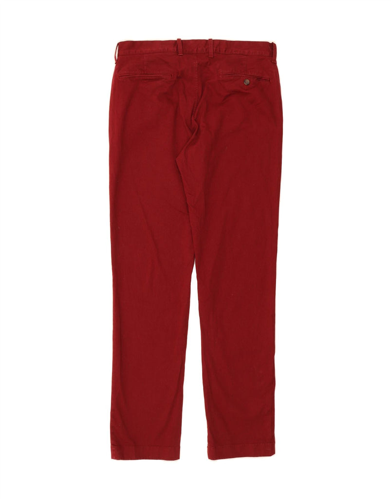 J. CREW Mens Straight Chino Trousers W32 L34 Burgundy Cotton Vintage J. Crew and Second-Hand J. Crew from Messina Hembry 