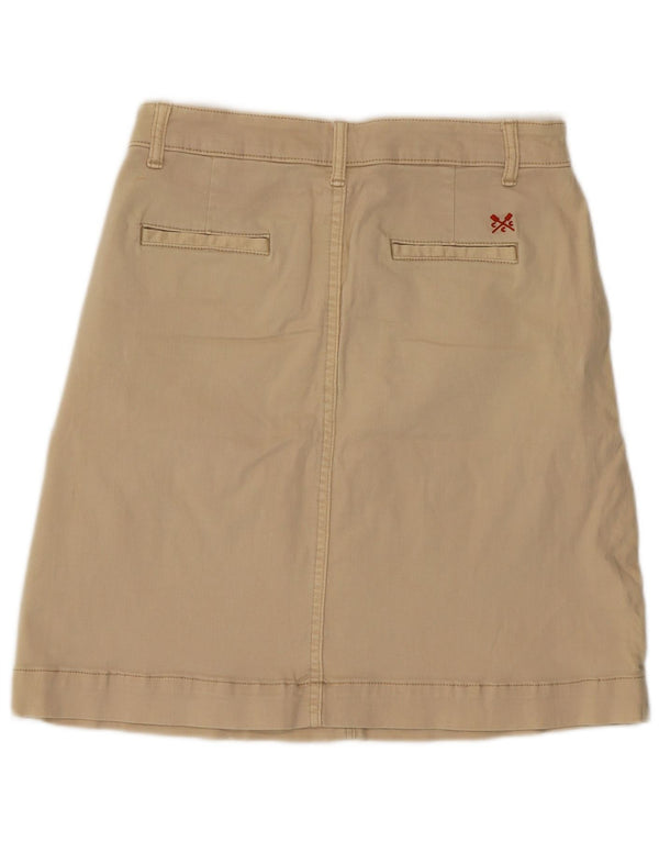 Crew Clothing Womens Denim Skirt UK 10 Small W32  Beige Cotton