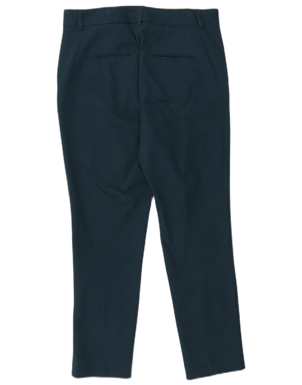 Marks & Spencer Womens High Waist Suit Trousers UK 14 Large W34 L27 Blue