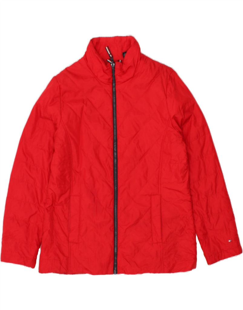 TOMMY HILFIGER Womens Windbreaker Jacket UK 16 Large Red Polyester | Vintage Tommy Hilfiger | Thrift | Second-Hand Tommy Hilfiger | Used Clothing | Messina Hembry 