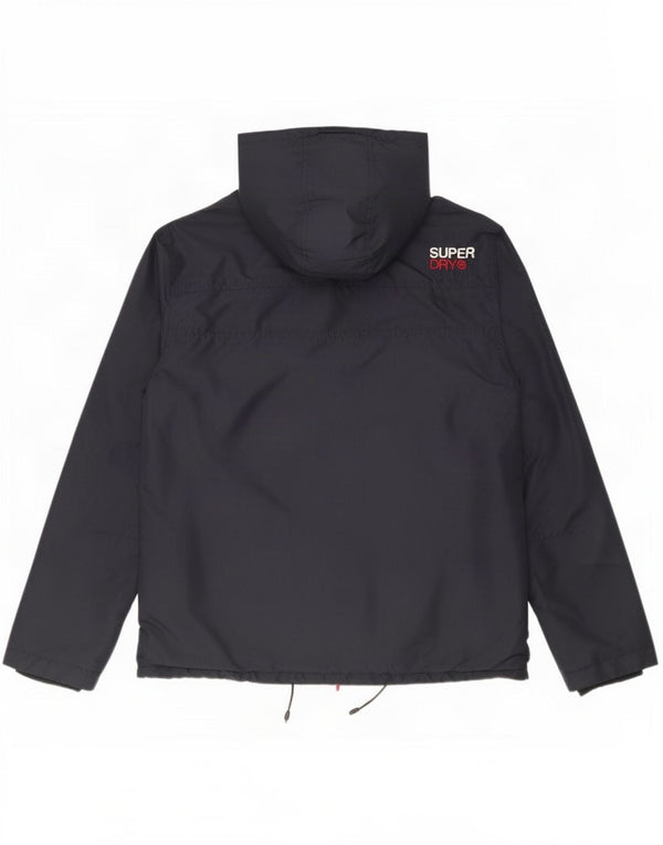Superdry Mens Hooded Windbreaker Jacket UK 42 XL Navy Blue Polyester