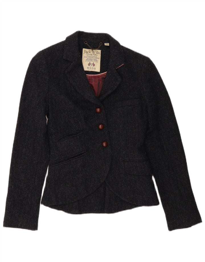 Jack Wills Girls 3 Button Blazer Jacket 11-12 Years Grey Wool