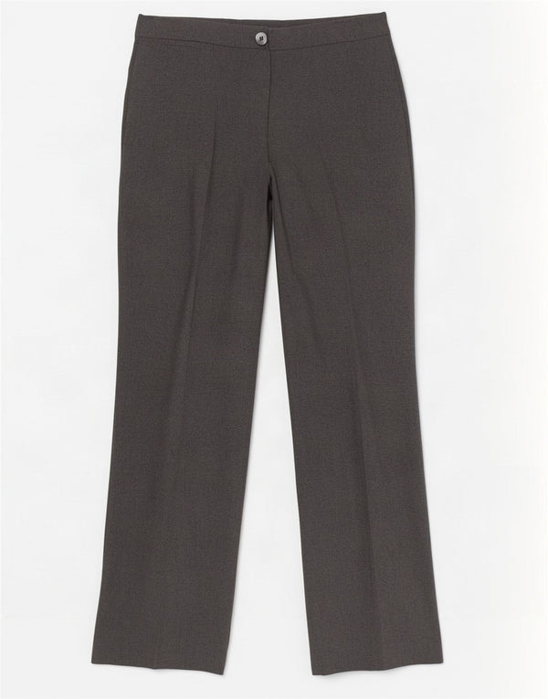 Marks & Spencer Womens Straight Casual Trousers UK 12 Medium W30 L33 Grey