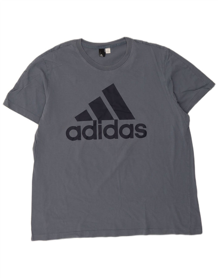 Adidas Mens Graphic T-Shirt Top 2XL Navy Blue